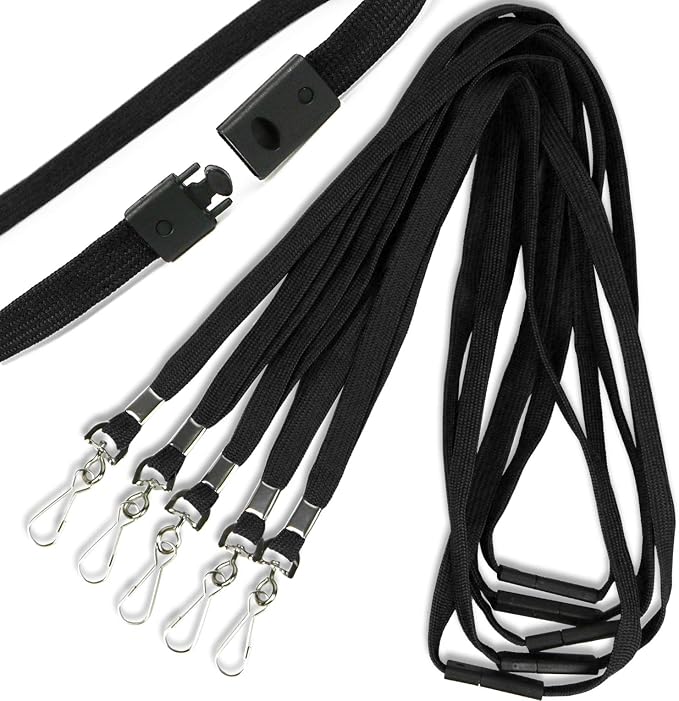 Safety Breakaway Lanyard with J-Hook Flat Lanyards by Ollain