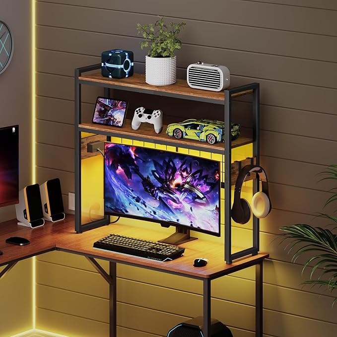 HOOBRO Desktop Bookcase, 2-Tier Desktop Organizer, 29.9" Wooden Office Storage - Image 6