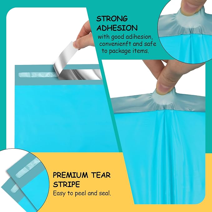 Poly Mailers 10x13 inch 100 Pcs, Waterproof and Tear-resistant Shipping Bags - Image 3