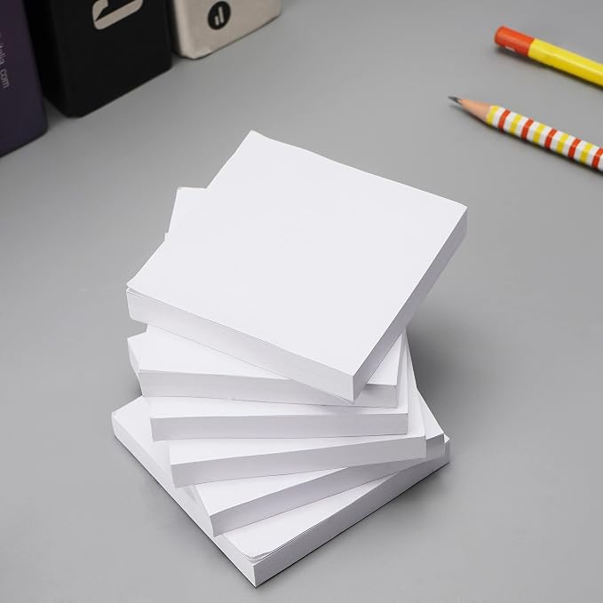 White Sticky Notes 6 Pads 3 X 3 Inch 100 Sheets/Pad Self-Stick Notes Pads 600 - Image 5