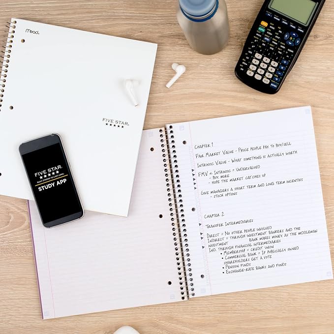 Five Star Spiral Notebook, 5 Subject, College Ruled | 8-1/2" x 11" | 200 Sheets - Image 10
