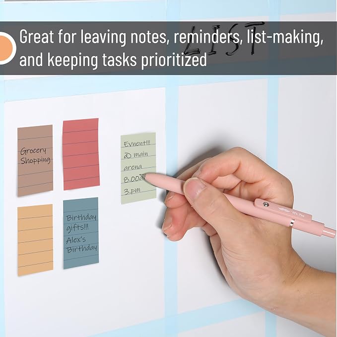 Mr. Pen- Small Lined Sticky Notes, 1.5" x 2", 6 Pads, 60 Sheets/Pad | Vintage - Image 5