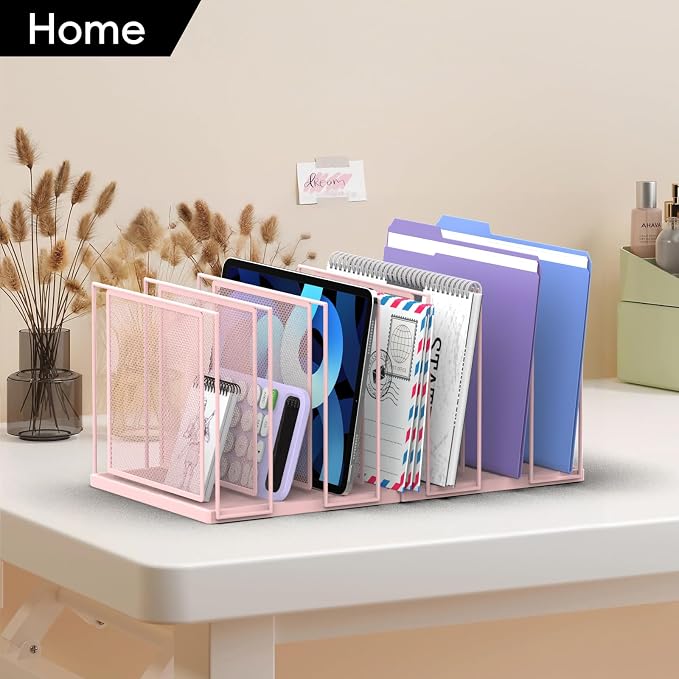 File Organizer for Desk, 7-Section Vertical File Sorter, Paper Holder Organizer - Image 2