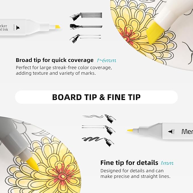 100 Colors Dual Tip Artist Alcohol Markers Set with Carrying Case - Perfect for Coloring, Drawing, Sketching, Card Making and Illustration - Perfect for Adults and Kids-DeskLoop Office