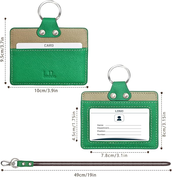 Badge Holder: Boshiho Cowhide Leather ID Badge Card Holder - Image 3