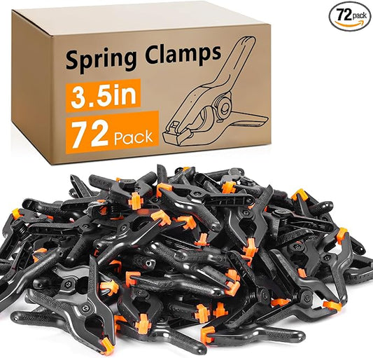 72 Pack 3.5 inch Plastic Spring Clamps, Backdrop Clips, Plastic Clamps by Unknown