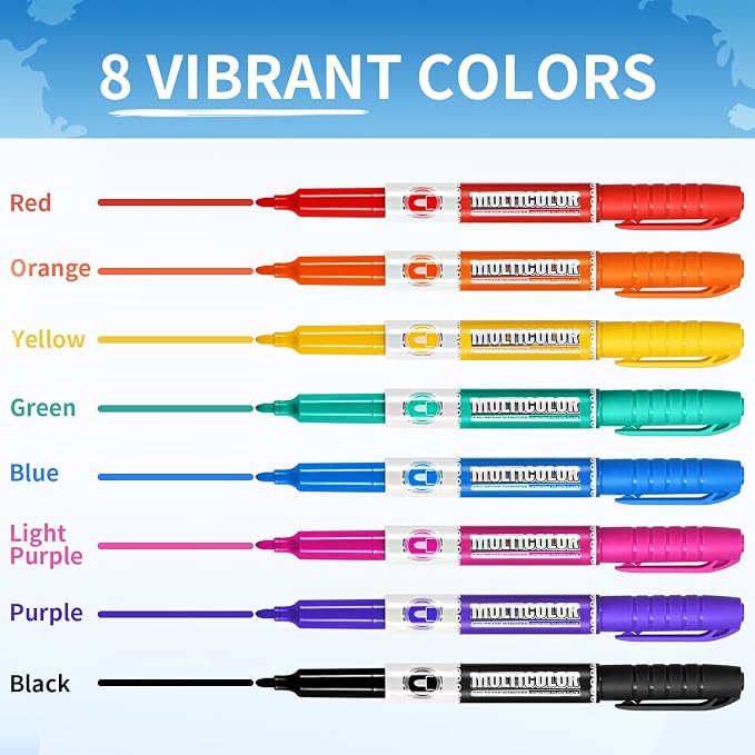 Dry Erase Markers, Fine Tip Whiteboard Marker, Low Odor Dry Marker, Fine Point - Image 2