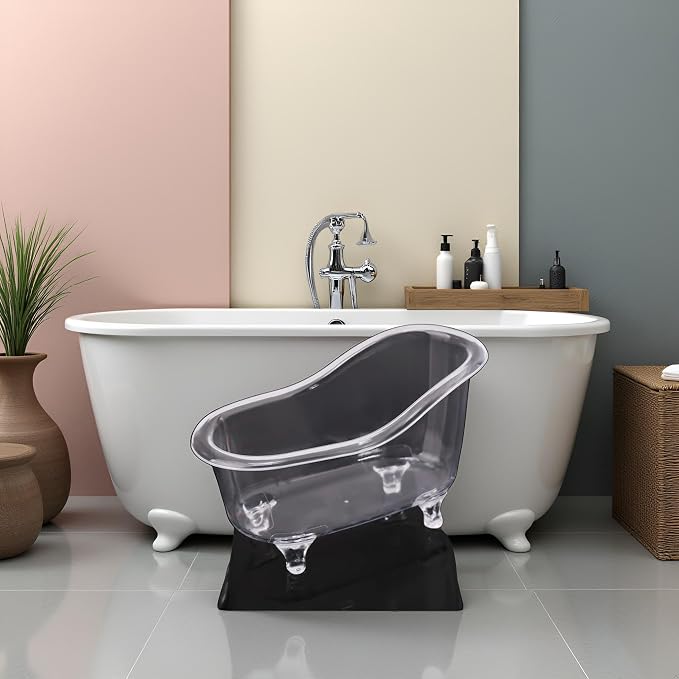 Clear Mini Bathtub Sundries Storage Box Jewelry Storage Box Makeup Organizer - Image 4