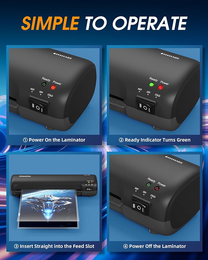 9 Inch Laminator Machine with Hot & Cold Modes, Portable Thermal Laminator A4 - Image 8