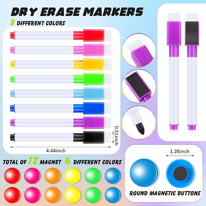 Meanplan 176 Pcs White Board Accessories Set Include 144 Magnetic Dry Erase - Image 4