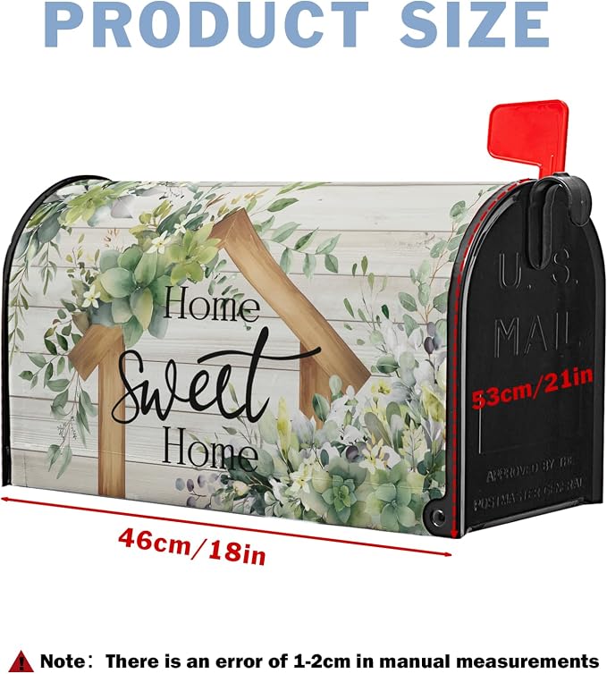 Welcome Spring Leaves Floral Mailbox Covers Magnetic Standard Size Spring - Image 5