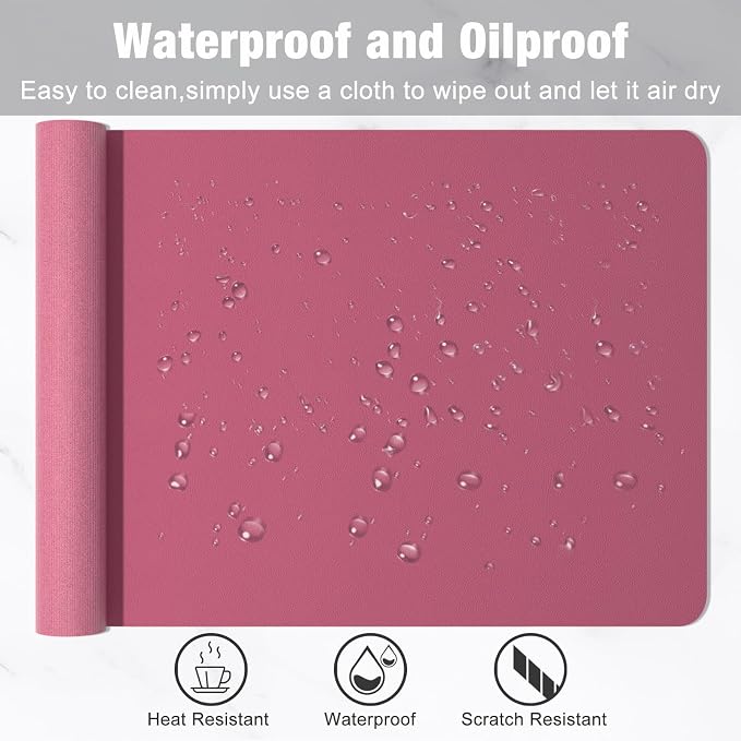 Hsurbtra Desk Pad, 35.5" x 17" PU Leather Desk Mat, XXL Extended Mouse Pad - Image 5