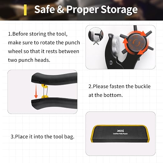 XOOL Upgraded Long Handle Leather Hole Punch Set, Punch Pliers - Image 7