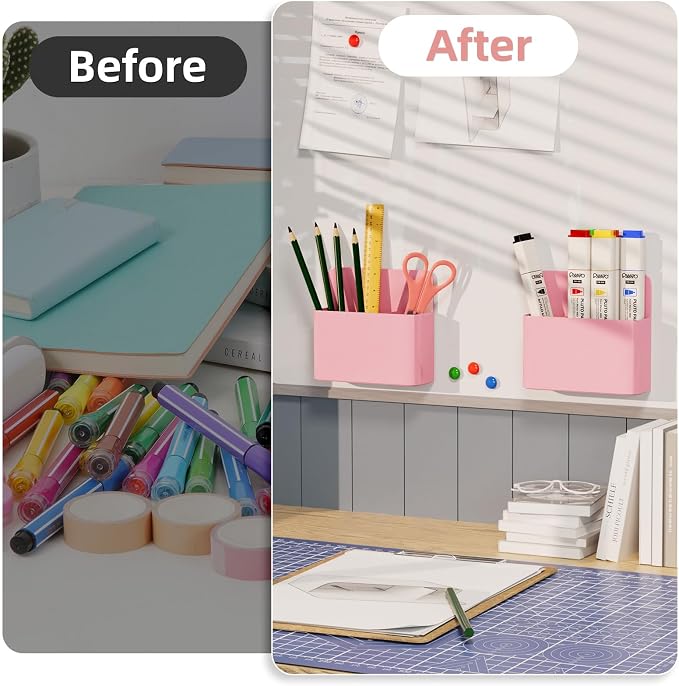 Mabrasse 2p Magnetic Dry Erase Marker Holder, Pen and Eraser Holder - Image 4