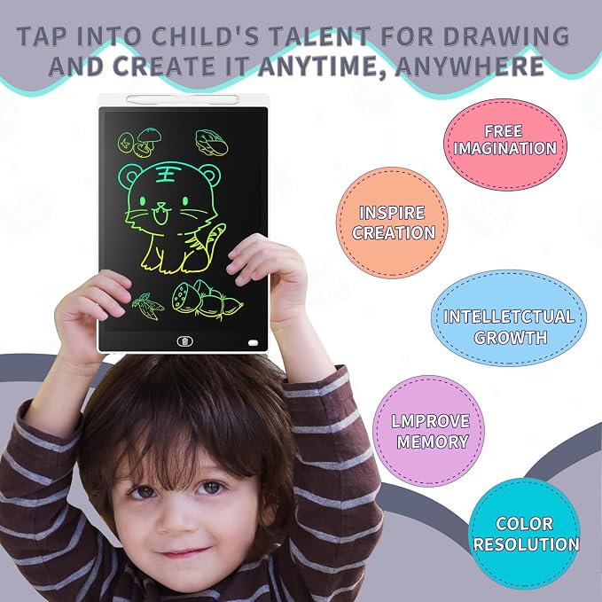Genialba LCD Writing Tablet 8.5-Inch Colorful Doodle Board, Toddler Learning - Image 6