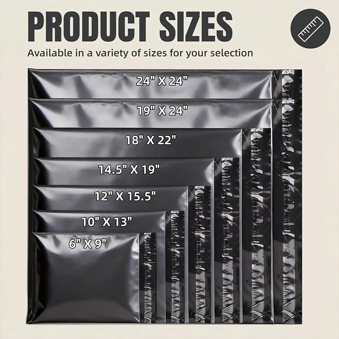 6"x9" Poly Mailers，Black Shipping and Envelope Bags Pack of 50 - Image 4