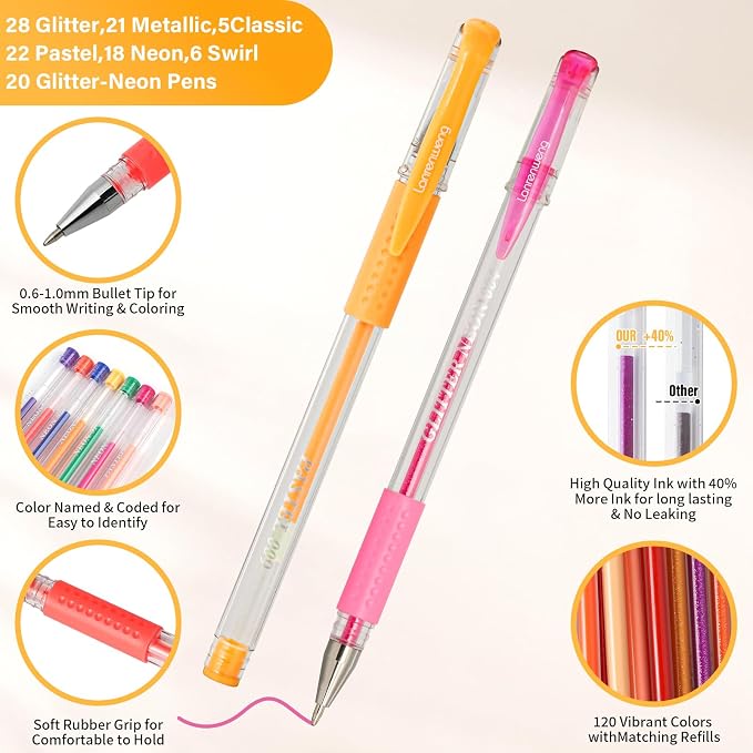 240 Pack Set 120 Colored Gel Pen - Image 2