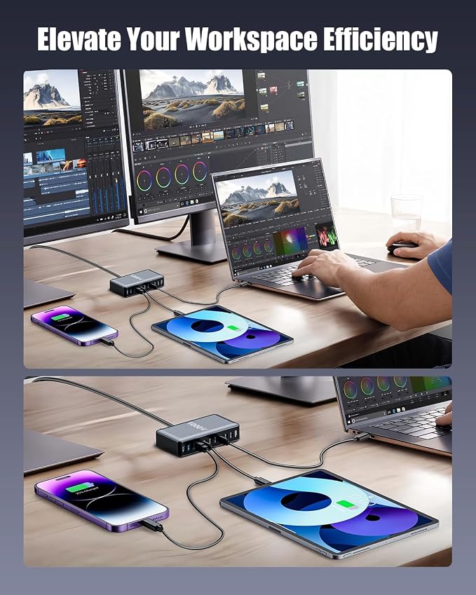 880W USB C Charger Block, 10-Port USB C Charging Station GaN IV Travel - Image 7