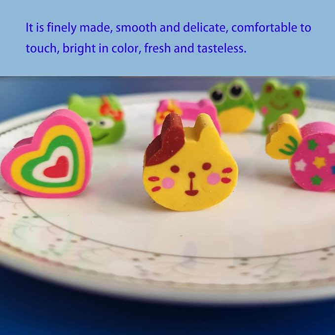 35PCS Fun Animal Fruit Pencil Topper Erasers - Image 5