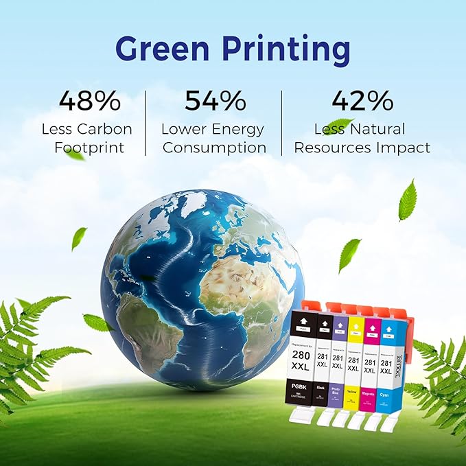 TOKYOINK Compatible Ink Cartridge Replacement for Canon PGI-280 XXL 280XXL PGBK for Pixma TR8620 TR8620a TR8520 TR7520 TS9120 TS8320 TS8220 TS6120 Printer 6 Pack PGBK/PB/Black/Cyan/Magenta/Yellow-DeskLoop Office