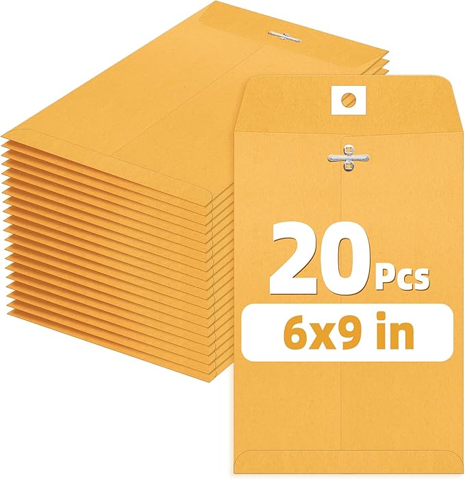SUNEE Envelops, 6x9 Brown Kraft Envelopes by SUNEE
