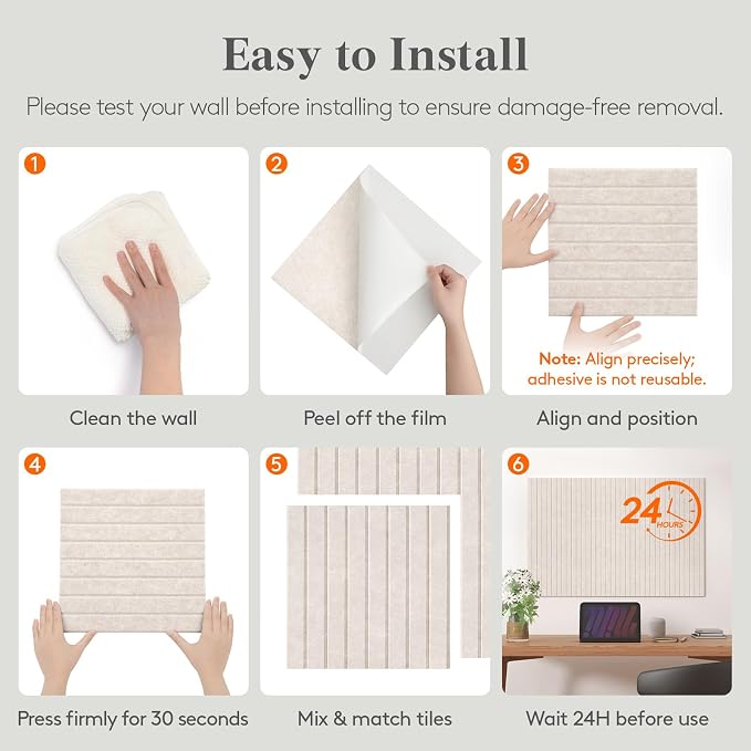 Lifewit Felt Slatted Bulletin Board, 12 Pack Self-Adhesive Panel, Cork Board - Image 8