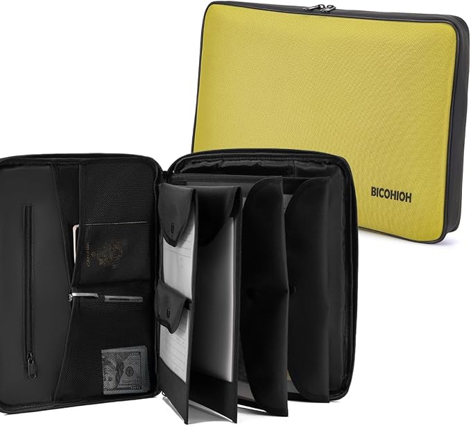 Portable Document Bag, Important Document Organizer, Storage Pouch File Folder by BICOHIOH