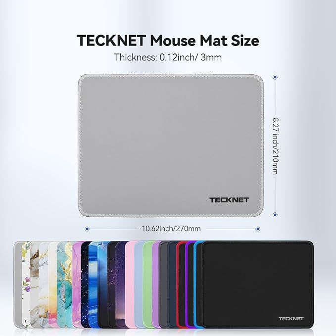 TECKNET Mouse Pad with Anti-fray Stitching, Waterproof Surface & Non-Slip - Image 6