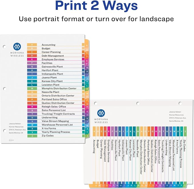 Avery A-Z Dividers for 3 Ring Binders, 26 Tabs per Set, Customizable Table of - Image 3