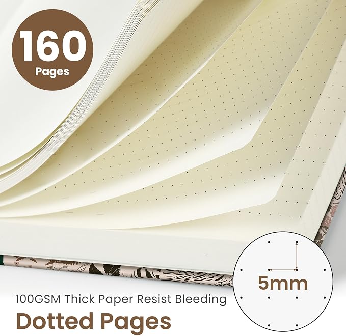 Dotted Journal Notebook for Women & Men, Hardcover Leather Journal for Writing - Image 2