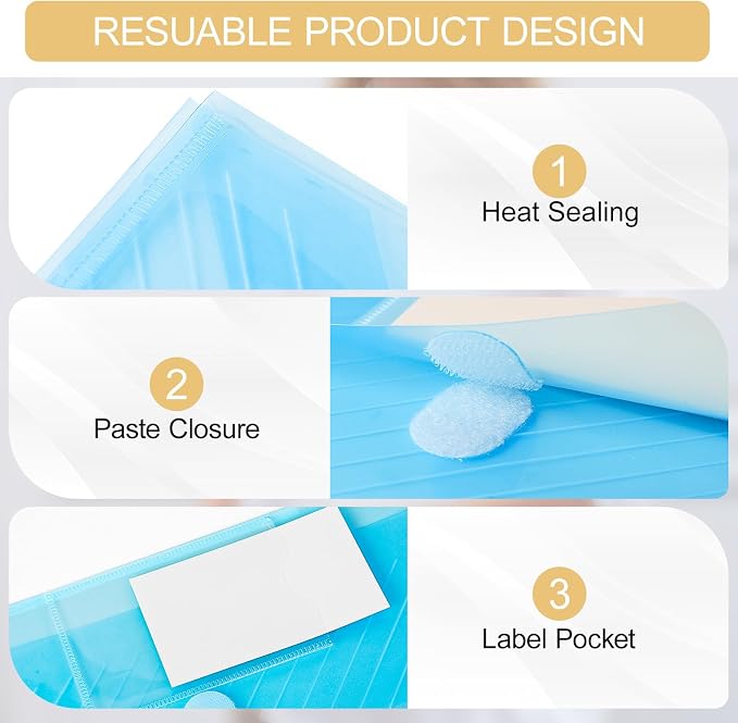 100 Pack, Plastic Envelopes File Folders, HeavyDuty Document Folder - Image 4