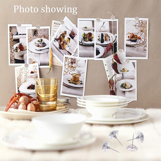 100Pcs Clear Push Pins for Cork Board, Decorative Thumb Tacks for Wall Hangings - Image 5