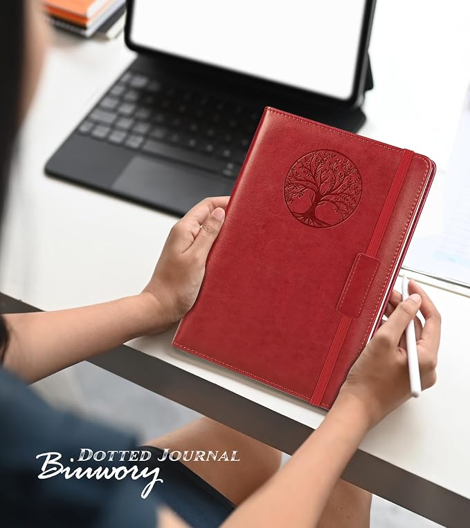 Biuwory A5 Hardcover Graph Paper Notebook, Grid Leather Journal - Image 7
