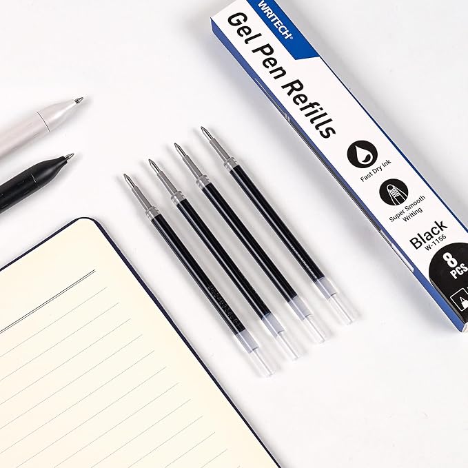 WRITECH Liquid Gel Pen Refills: Fine Point 0.7mm Black Ink Refill - Image 8
