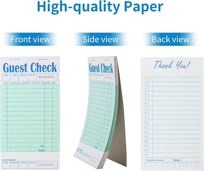 ZPARIK 20 Pack/1000 Tickets Guest Checks Books - Image 3