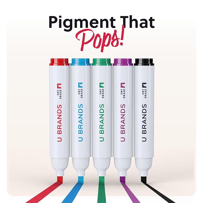 U Brands Dry Erase Markers Chisel Tip Set, 36 Pack, Low Odor Ink, Dry Erase - Image 4