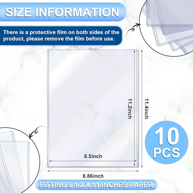 Jecery 10 Pack 8.5 x 11 Inch Rigid Sheet Protectors, Certificates and - Image 2