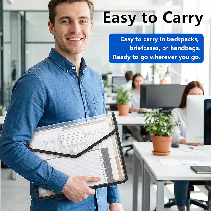Binditek 5 Pack Plastic Expanding Folders, Expandable Document Folder - Image 5