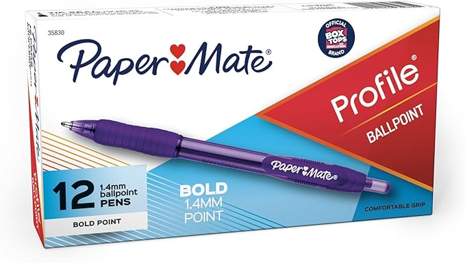 Paper Mate Profile Retractable Ballpoint Pens, Bold Point, Teacher Supplies by Unknown