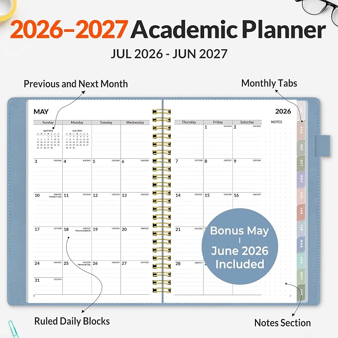 SUNEE 2026-2027 Weekly & Monthly Planner 6.4"x8.5" - Image 2