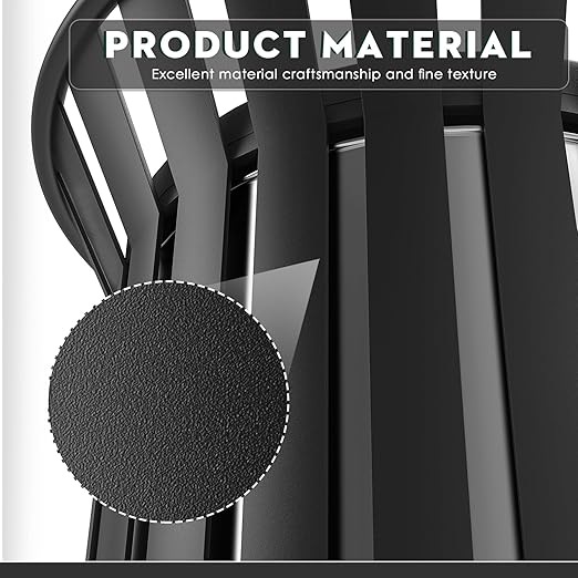 27.6IN Round Large Outdoor Trash Can, Heavy Duty Metal Slatted Garbage Can Outdoor, All Weather Resistant Commercial Garbage Cans, Waste Receptacle in Park, School, Beach, Patio Black-DeskLoop Office