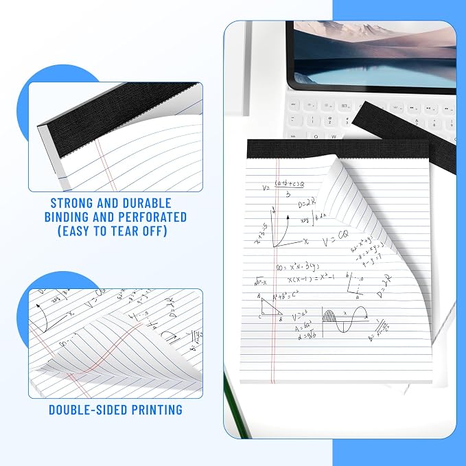 12pcs Legal Pads 8.5 x 11, Notepads 8.5 x 11 College Ruled Notebook, Writing - Image 4