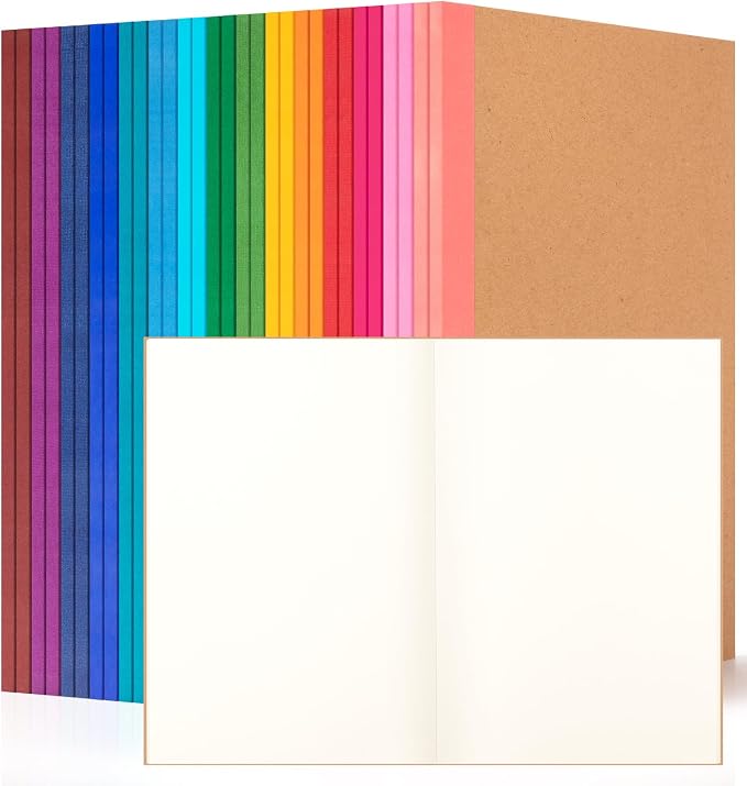 30 Pack Blank Notebook Journals Bulk, A5 Unlined Paper Composition Notebook by ALKALO