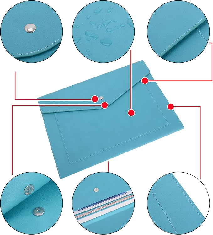 Wason Expanding A4 Document File PU Leather Envelope Case Holder-Large Size - Image 7