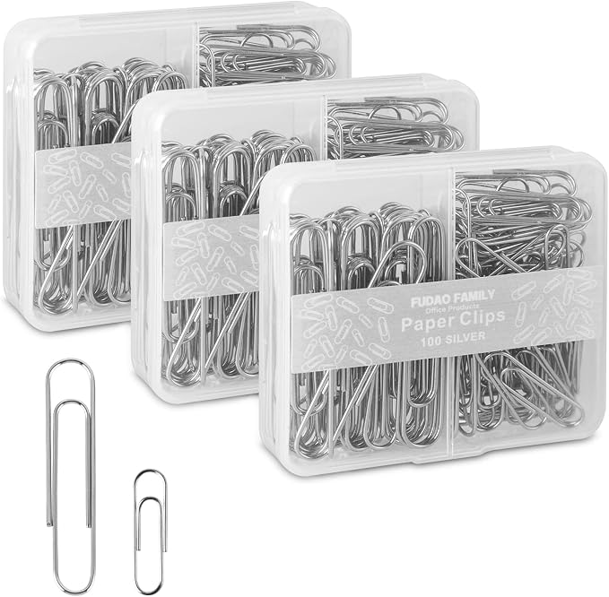 Paper Clips Assorted Sizes, Large PaperClips, Small PaperClips, Paper Clip by FUDAOFAMILY