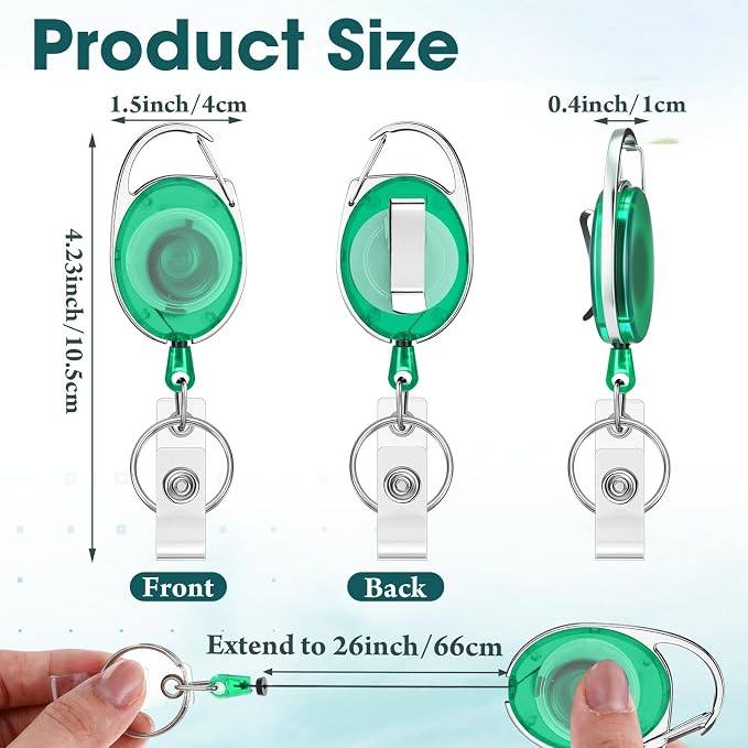 Honoson 50 Pcs Heavy Duty Retractable Badge Reels Batch ID Badge Holder - Image 2