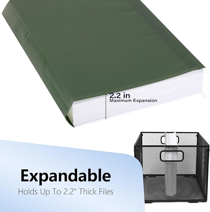 Plastic Hanging File Folders, 36 Pack Olive Hanging Folders，Letter Size - Image 8