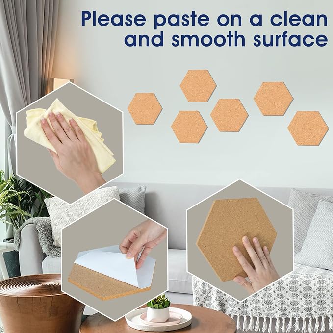 10 Pack Cork Bulletin Board Hexagon - Image 4