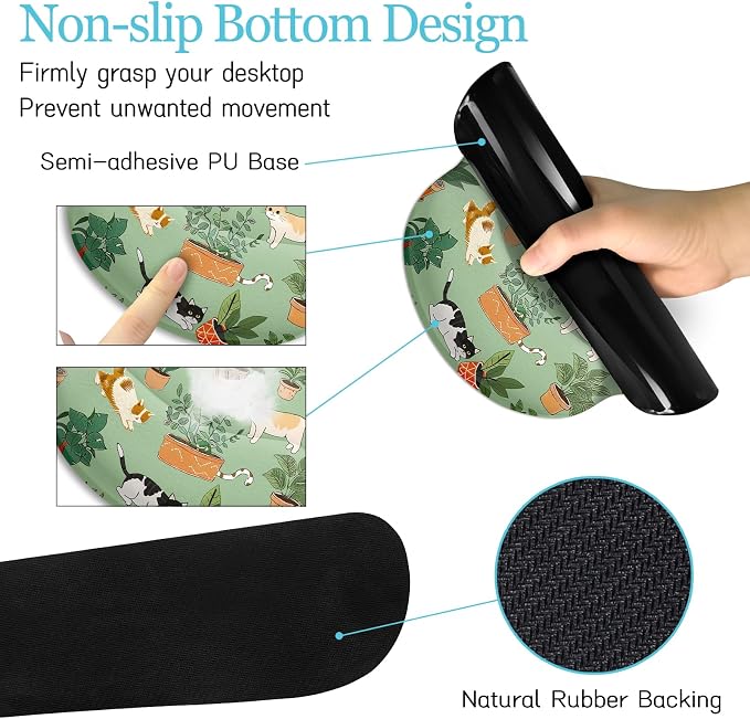 LIMKRIAN Cat Mouse Pad XXL Desk Mat Set, Large Gaming Mousepad Wrist Support - Image 4