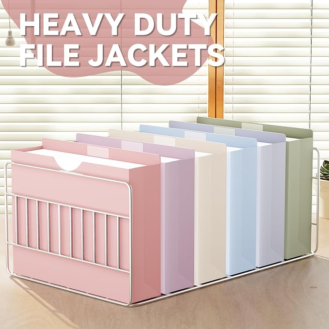 Plastic 3 Inch File Jackets Letter Size, 12 Pack Manilla Pocket Folders - Image 5